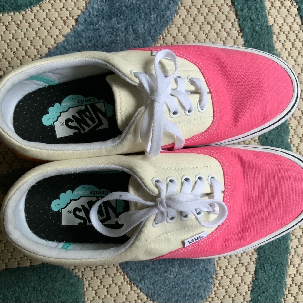Vans Pink and Cream Women's Sneakers - Picture 2 of 3